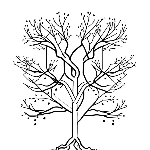 A Minimalist Design Of A Family Tree With Biblical Verses Intertwined In The Branches