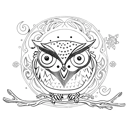 Owl Moon Stars Heart