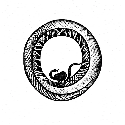 King Cobra In Perfect Circle Swallowing It's Tail