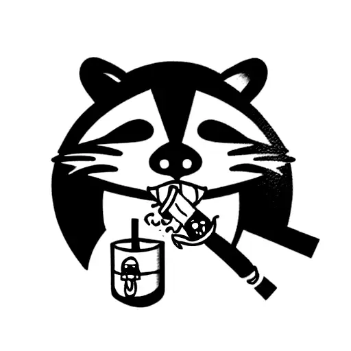 Raccoon Pirate Smoking A Pipe