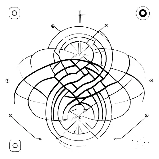 A Usb Symbol With Crop Circles And A Eletronic Circuit At The End