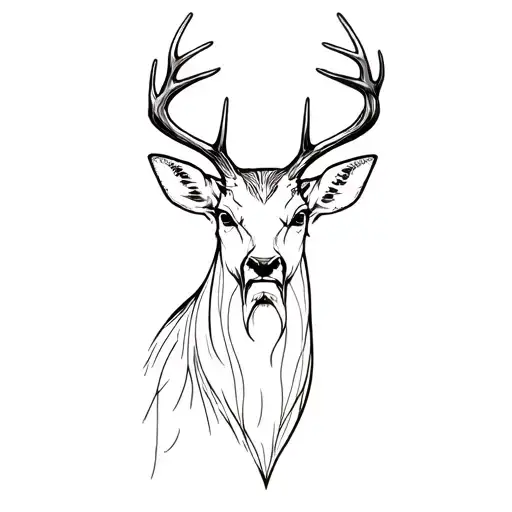 Portrait Of An Angry Scarred Deer