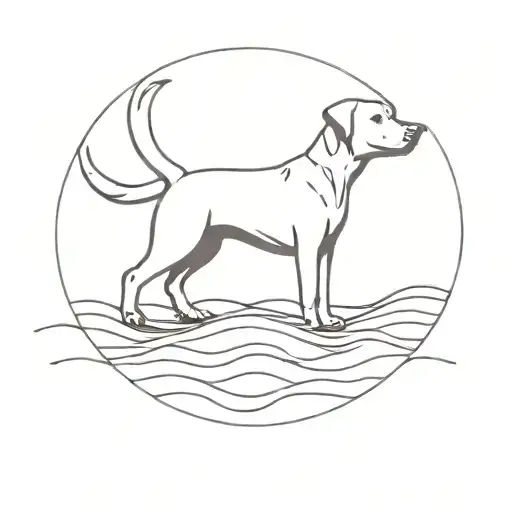 Simple Dog On The Sea