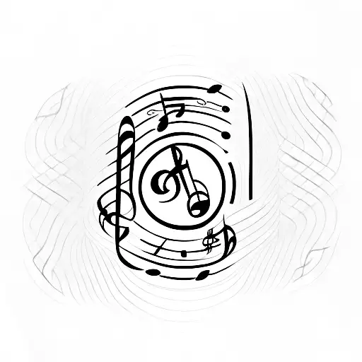 A Minimalist Tattoo Of A Music Staff Intertwined With The Word 'Soulmates' Written In Flowing Script