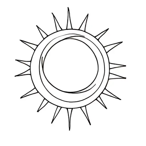 Filled In Sun And Crescent Moon Outline