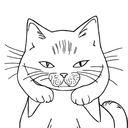 The Cat Holds A Roll