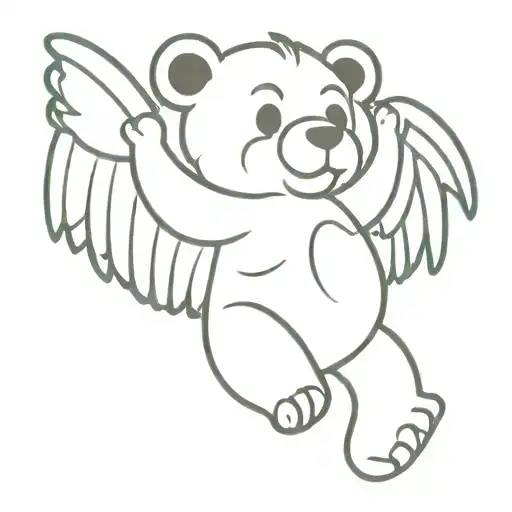 Dancing Grateful Dead Bear With Angel Wings