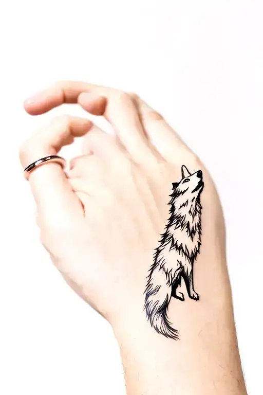 Ring In Forearm Wolf Howling Wolf Pup