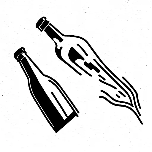 Broken Champagner Bottle