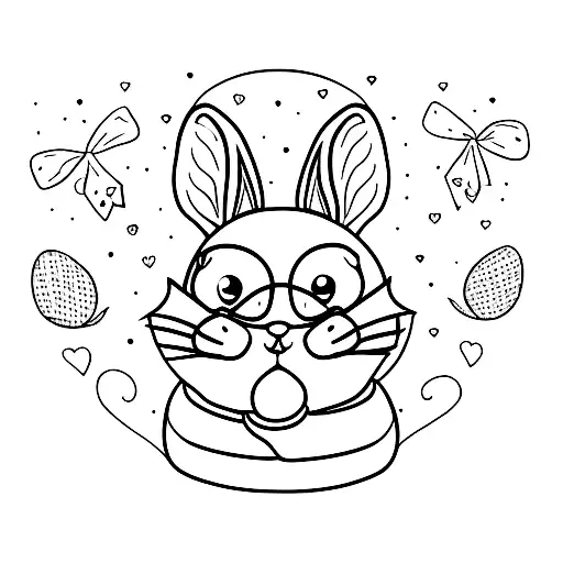 Bunny Rabbit Outline With The Words Baby Girl Hidden In The Rabbit
