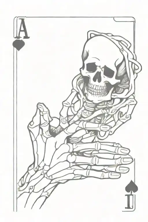 Playing Card Skeleton Hand Holding