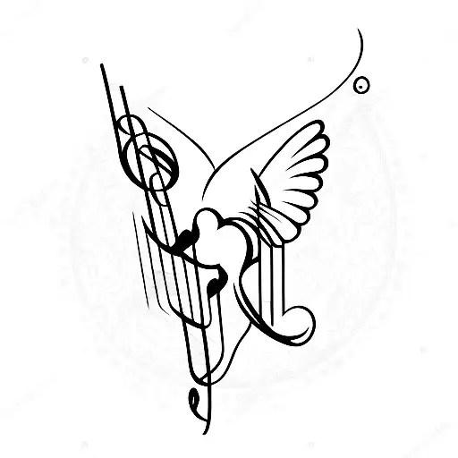 Musical Notes Forming The Shape Of A Dove