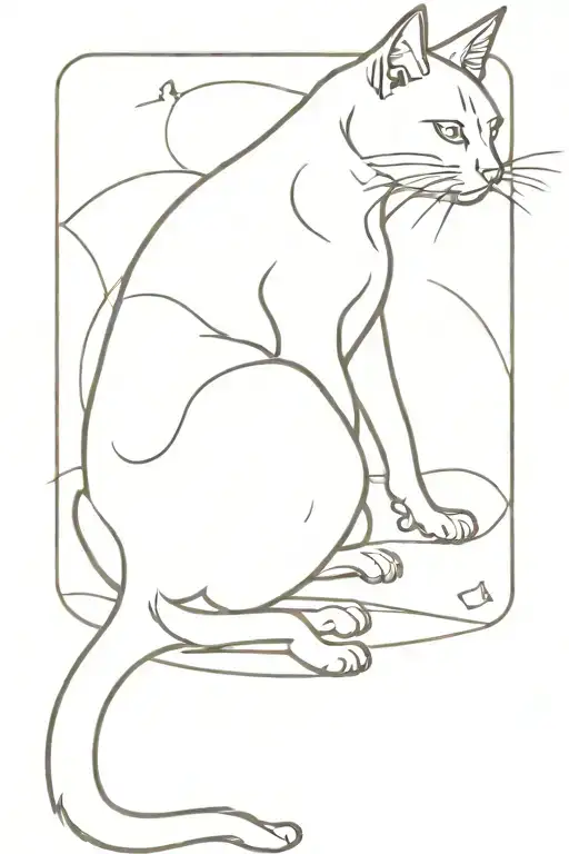 Retro Cat Stretching