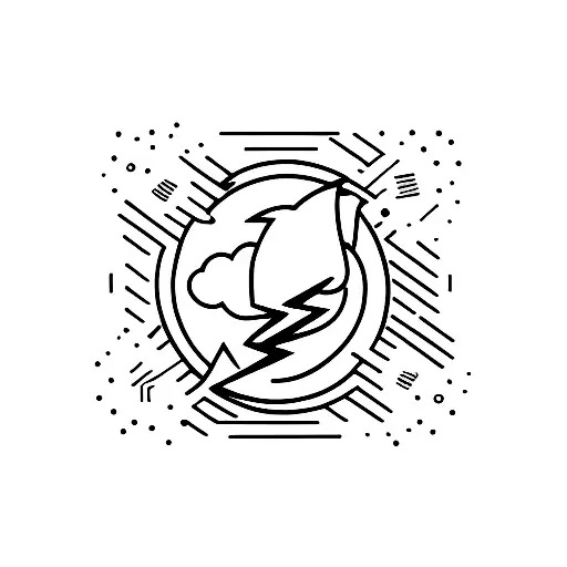 Sunset And Lightning