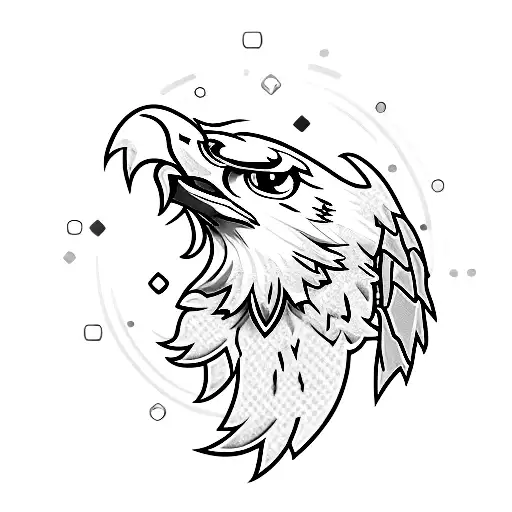 Create A Video Game-inspired Tattoo Featuring A Pixelated Eagle