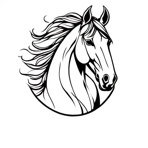 Horse Iron With Ocean And Marking All Pins