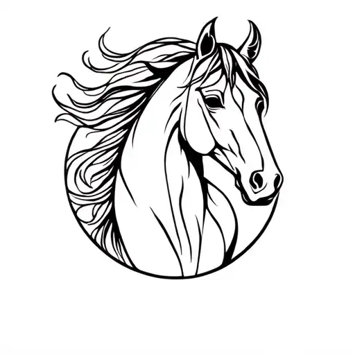 Horse Iron With Ocean And Marking All Pins