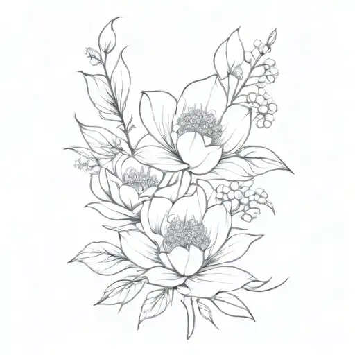 Birth Flower Bouquet Wrapped