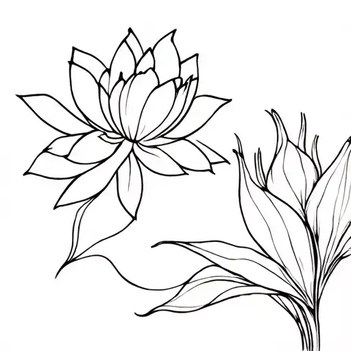 Lotus And Spider Lily With Geometry