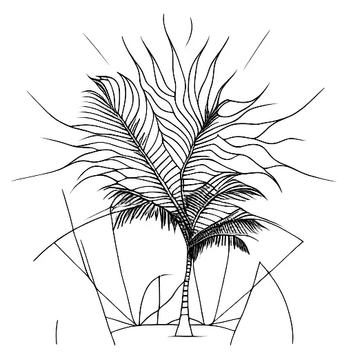 Palm Tree Sun Travel Freedom Lines