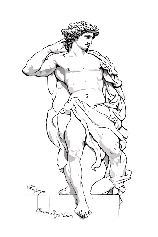 Tatoo With Roman Figure And Names