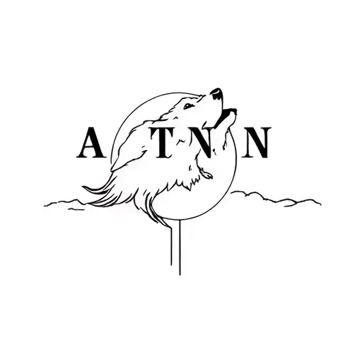 With Atn Written In Capital Letters With A Wolf Howling At The Moon