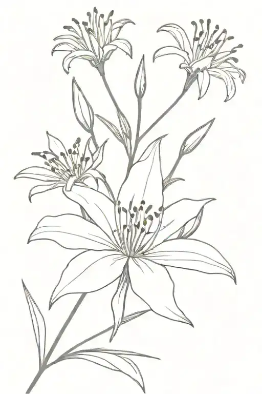 Red Spider Lily That Has A Daisy Wrapping Around It