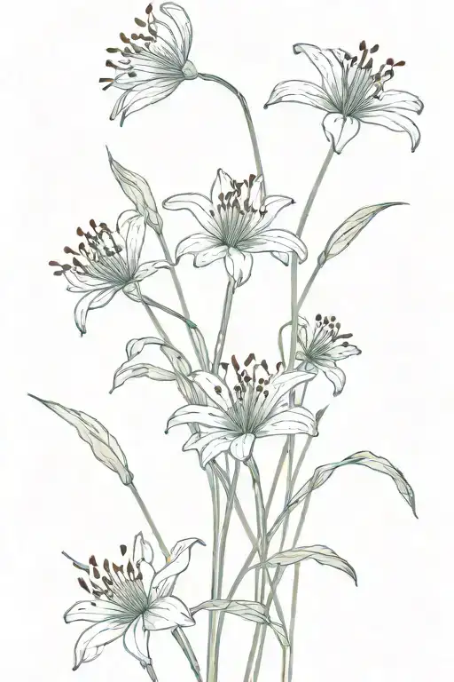 Red Spider Lily That Has A Daisy Wrapping Around It