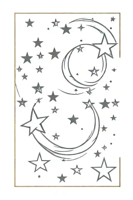 Stars And Moon Shining