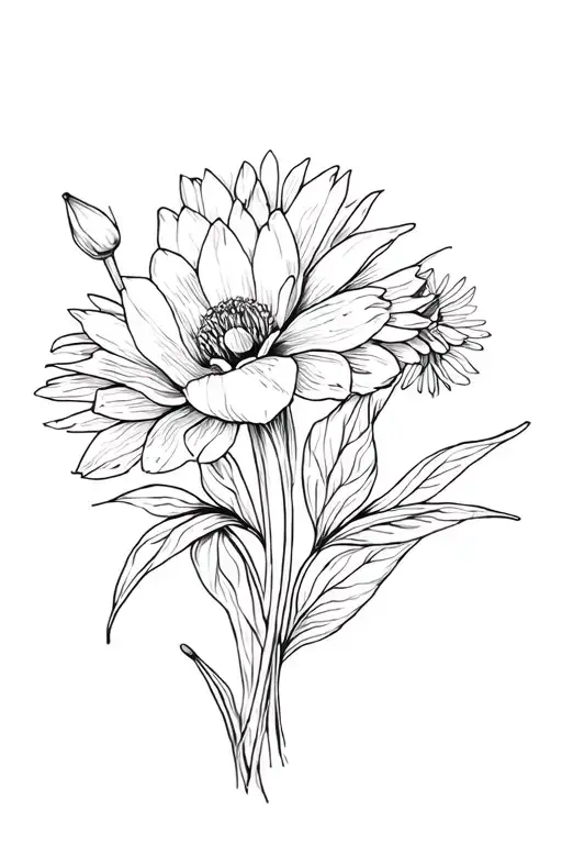 Hawthorn Water Lilly Poppy Chrysanthemum Bouqet
