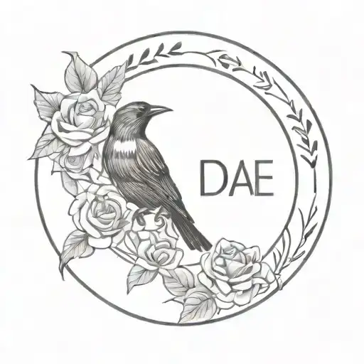 Name Tattoo That Says Dae With Roses And A Crow And A Leo Zodiac Sign Something Simple But Cute