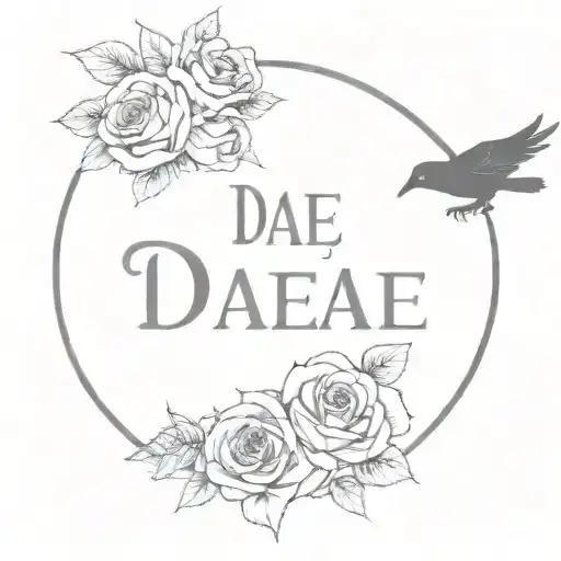 Name Tattoo That Says Dae With Roses And A Crow And A Leo Zodiac Sign Something Simple But Cute