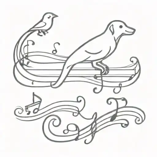Dog Bird Music Notes