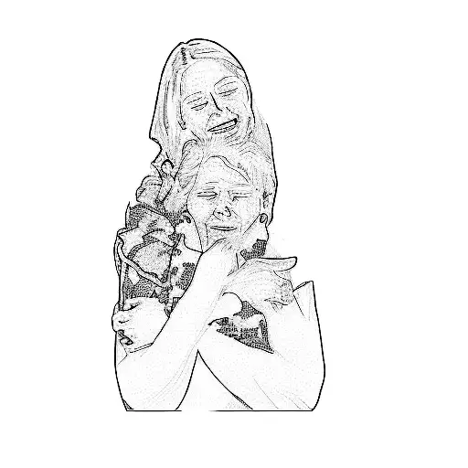 A Woman Hugging Her Mother