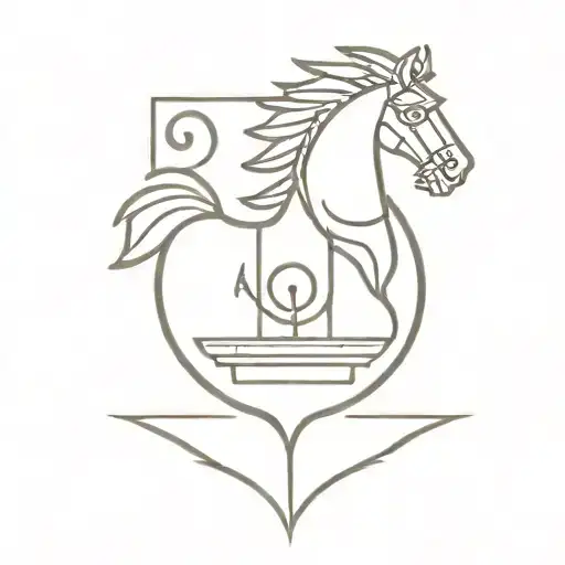 A Minimalist Design Of A Chess Knight Made Out Of Scientific Symbols