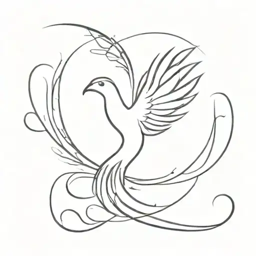 Simple Phoenix Symbolising Resilience And Strength