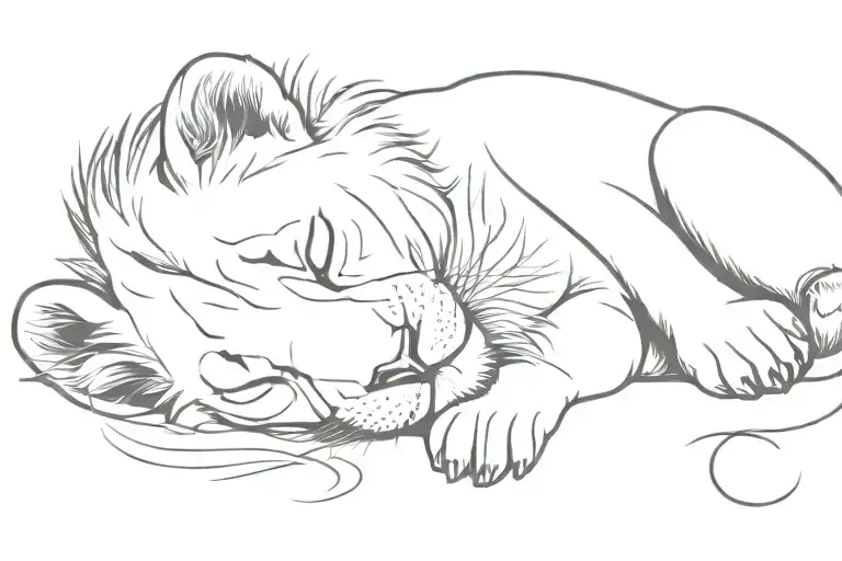 Sleeping Lion Cub