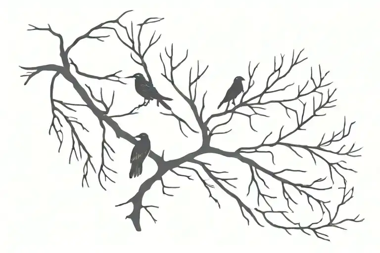 Raven Wing Shaped Like Tree Branch