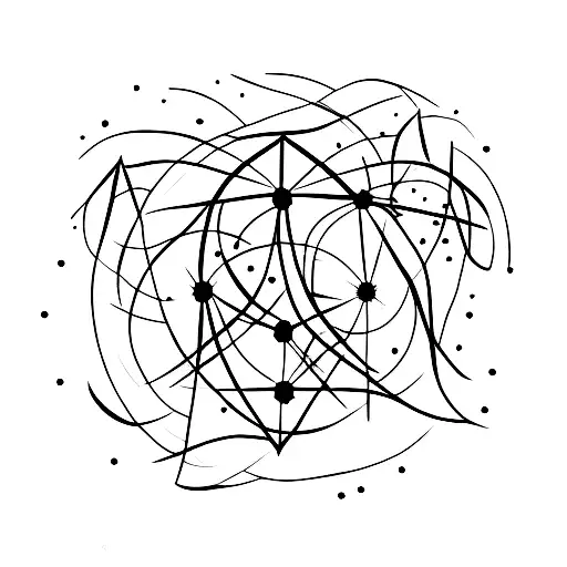 A Minimalist Tattoo Of A Virgo Constellation Formed By Delicate Bird Silhouettes