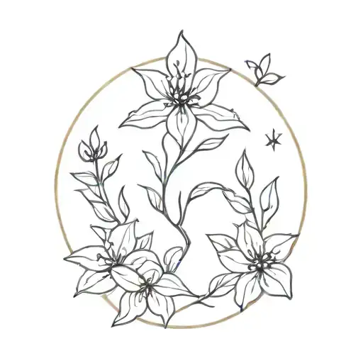 Leo Astrological Sign With Larkspur Flower