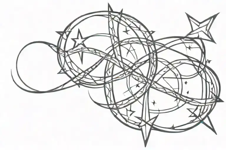 Symbole Infinity Symbol Simple And Two Stars Forming The Shape