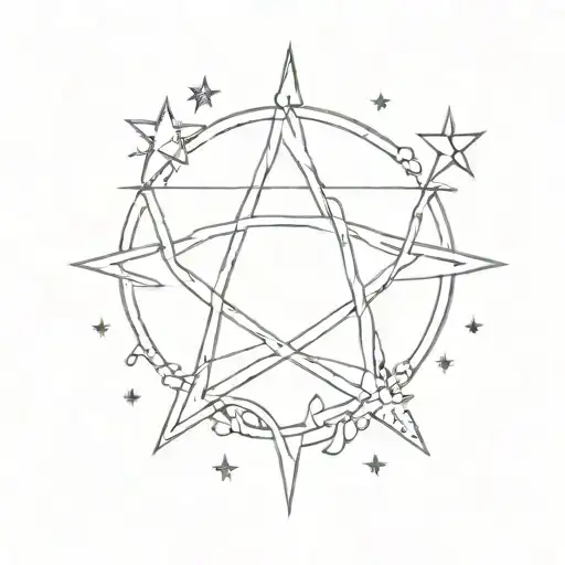 Symbole Infinity And Two Stars In The Symbole Simple Liner