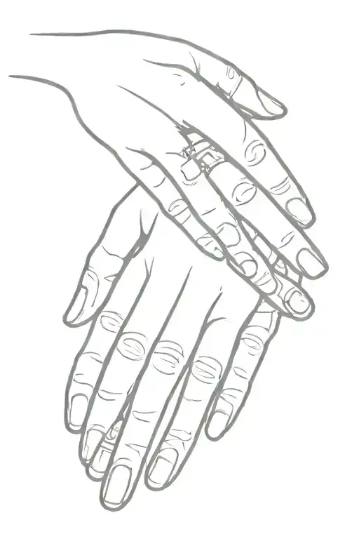 A Mothers Hand With To Children Hands Holding The Mothers Fingers