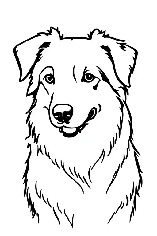 Australian Shepherd Dog Outline