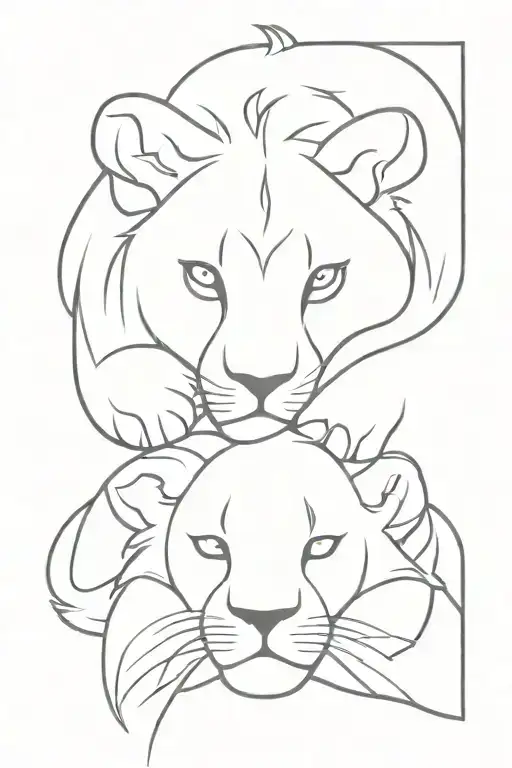 Baby Lion Laying Head On Arm