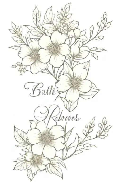 Birth Flowers Bouquet With Kids Names