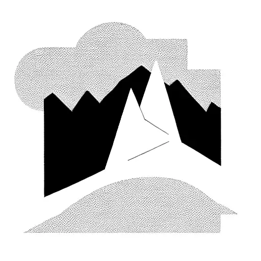 Minimalistic Mountain View With Small Path Towards The Peak