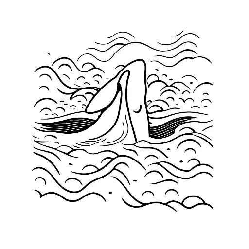 An Orca Swimming Gracefully In A Wave-filled Ocean