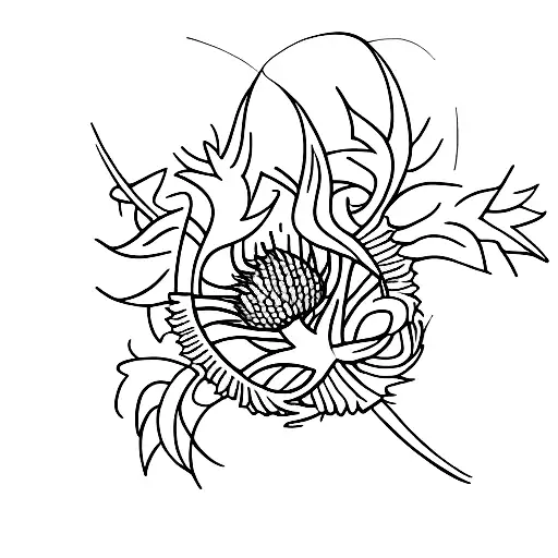 A Minimalist Tattoo Of A Scottish Thistle Symbolizing Independence
