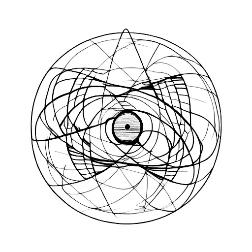 An Abstract Representation Of A Turntable With Vinyl Records And Sound Waves